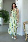 Floral Desenli Maxi Elbise - SARI