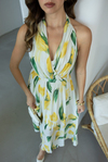 Floral Desenli Maxi Elbise - SARI