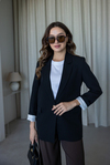 Gold Aksesuar Detaylı Blazer Ceket - SİYAH