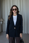 Gold Aksesuar Detaylı Blazer Ceket - SİYAH