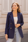 Gold Düğme Blazer Ceket - LACİVERT
