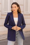 Gold Düğme Blazer Ceket - LACİVERT