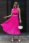 Halter Yaka Elbise - PEMBE