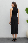 Halter Yaka Midi Elbise - SİYAH