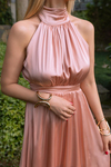 Halter Yaka Saten Elbise - PUDRA