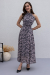 Halter Yaka Şifon Elbise - PUDRA