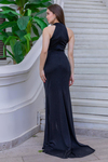 Halter Yaka Simli Abiye - SİYAH