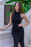Halter Yaka Simli Abiye - SİYAH