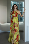Halter Yaka Tül Abiye - SARI