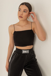 İnce Askılı Crop Atlet - SİYAH