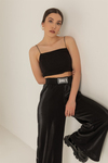 İnce Askılı Crop Atlet - SİYAH