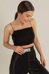 İnce Askılı Crop Atlet - SİYAH