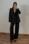 İncili Blazer Takım - SİYAH