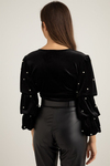 İncili Kadife Body - SİYAH