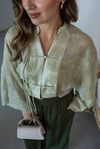 İp Bağcıklı Brodeli Kimono - HAKİ