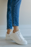 Kalın Tabanlı Sneakers Ayakkabı - BEYAZ