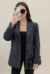 Kapak Cepli Blazer Ceket - FÜME