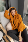 Kapüşonlu Peluş Mont - HARDAL