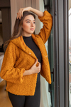 Kapüşonlu Peluş Mont - HARDAL