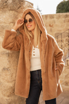 Kapüşonlu Teddy Mont - CAMEL