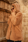 Kapüşonlu Teddy Mont - CAMEL