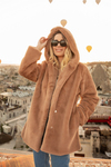 Kapüşonlu Teddy Mont - CAMEL