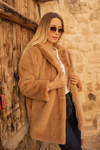 Kapüşonlu Teddy Mont - CAMEL