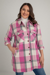 Kare Desen Cepli Gömlek - PEMBE