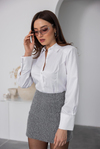 Kaşe Mini Etek - GRİ