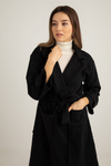 Kaşe Oversize Kaban - SİYAH