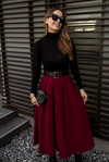 Kemerli Uzun Etek - BORDO