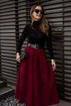 Kemerli Uzun Etek - BORDO