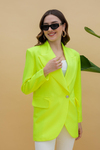 Kesik Cep Detay Ceket - NEON SARI