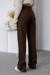 Kesik Paçalı Wide Leg Jean - KAHVERENGİ