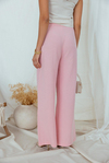 Keten Palazzo Pantolon - PEMBE