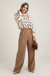Kilim Desen Polar Sweat - BEYAZ