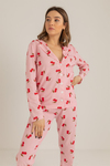 Kiraz Baskılı Pijama Takımı - PEMBE