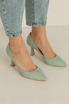Kısa Topuk Cilt Stiletto - MİNT YEŞİL