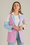 Kontrast Renkli Blazer - LİLA