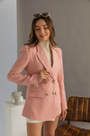 Kruvaze Blazer Ceket - PUDRA