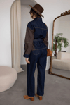 Kuşaklı Denim İkili Takım - LACİVERT