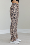 Leopar Desen Palazzo Pantolon - BEJ