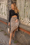 Leopar Desen Saten Etek - BEJ
