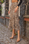 Leopar Desen Saten Etek - BEJ