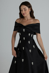 Off-Shoulder Embellished Gown - BLACK