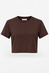 MGZ Basic Crop T-shirt - KAHVERENGİ
