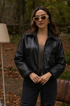 MGZ Bomber Deri Mont - SİYAH