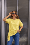 MGZ Büzgü Detaylı T-Shirt - SARI