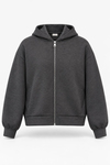 MGZ Kapüşonlu Fermuarlı Crop Sweat - ANTRASİT