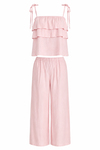 MGZ Keten Bluz Pantolon Takım - PEMBE
